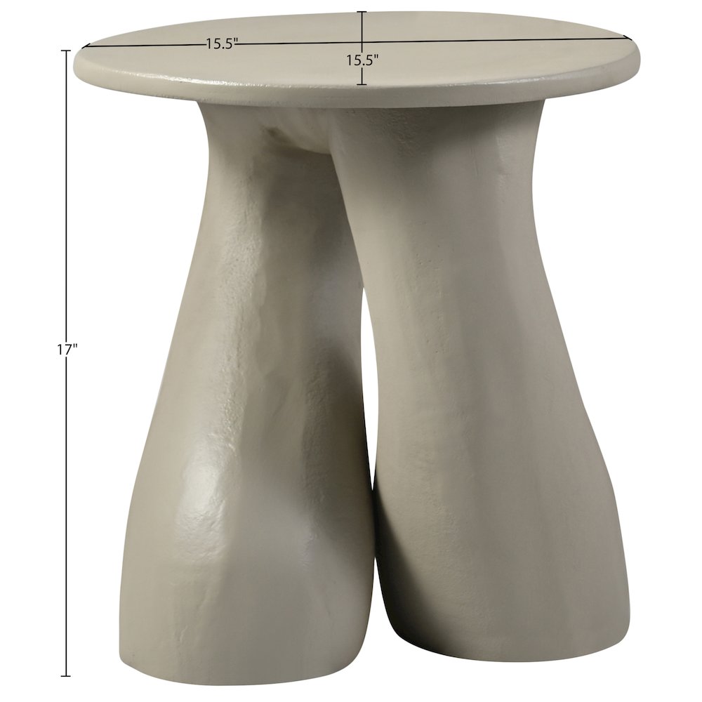 Talence Taupe Aluminum End Table, Taupe