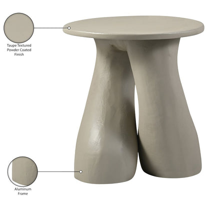 Talence Taupe Aluminum End Table, Taupe