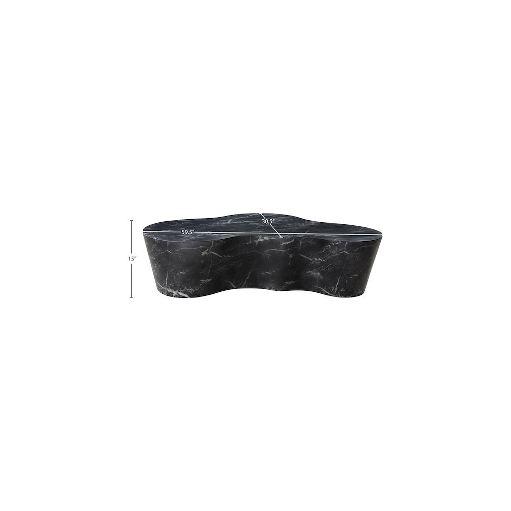 Monza Black Marble Finish Concrete Coffee Table