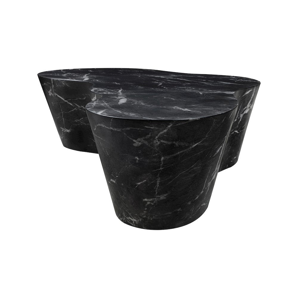 Monza Black Marble Finish Concrete Coffee Table