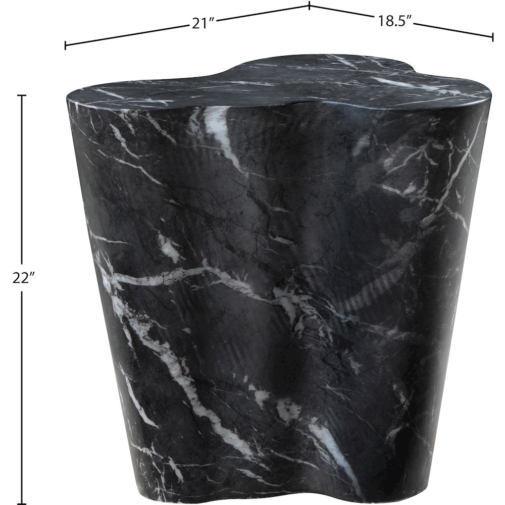 Monza Black Marble Finish Concrete End Table