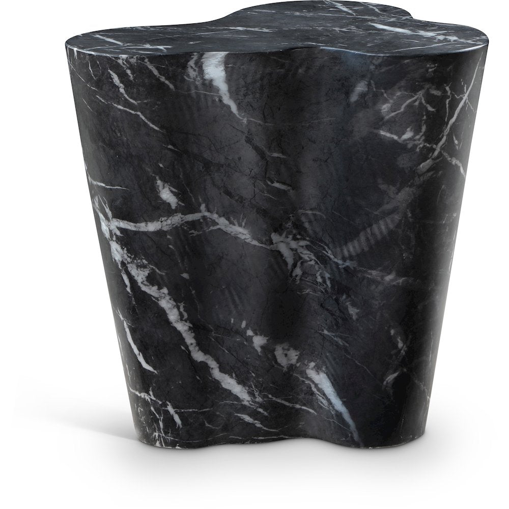 Monza Black Marble Finish Concrete End Table