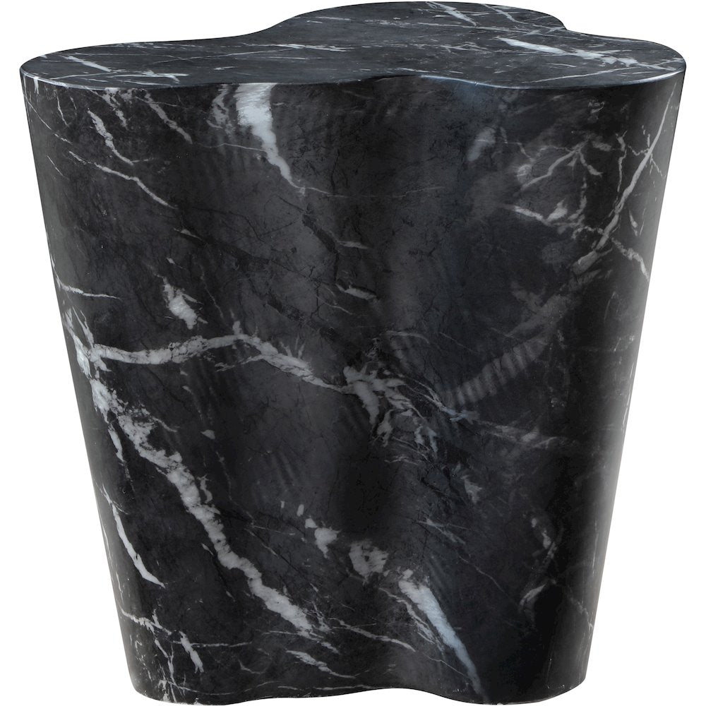 Monza Black Marble Finish Concrete End Table