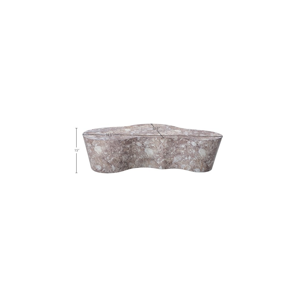 Monza Brown Marble Finish Concrete Coffee Table
