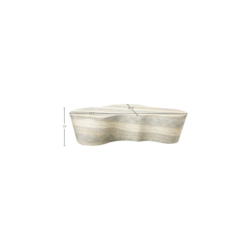 Monza Travertine Travertine Finish Concrete Coffee Table