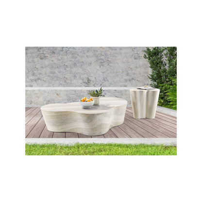 Monza Travertine Travertine Finish Concrete End Table