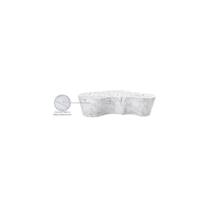 Monza White Marble Finish Concrete Coffee Table