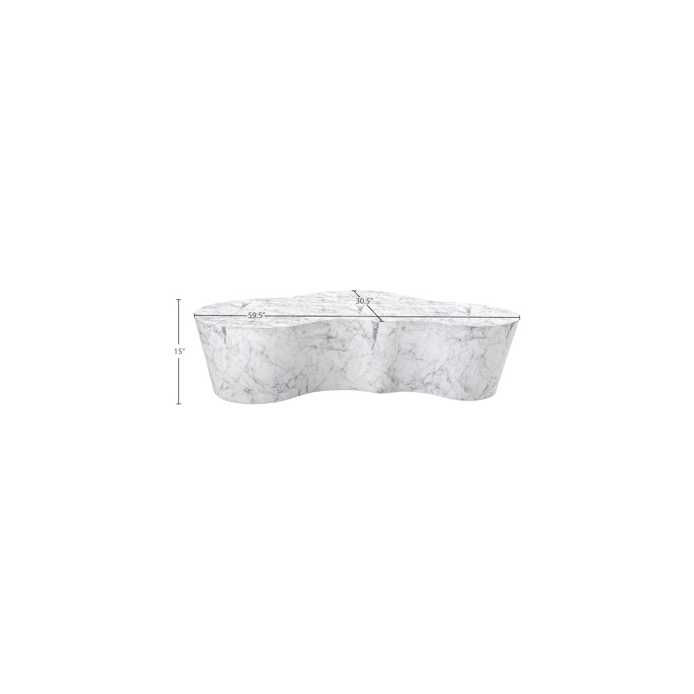 Monza White Marble Finish Concrete Coffee Table