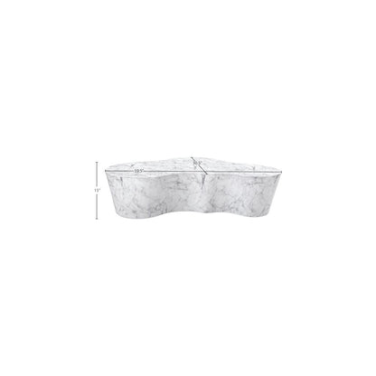 Monza White Marble Finish Concrete Coffee Table