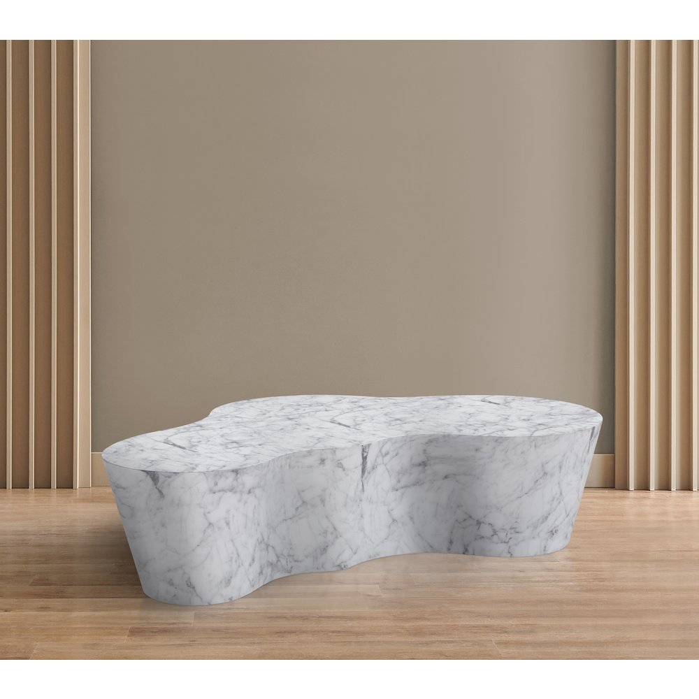 Monza White Marble Finish Concrete Coffee Table