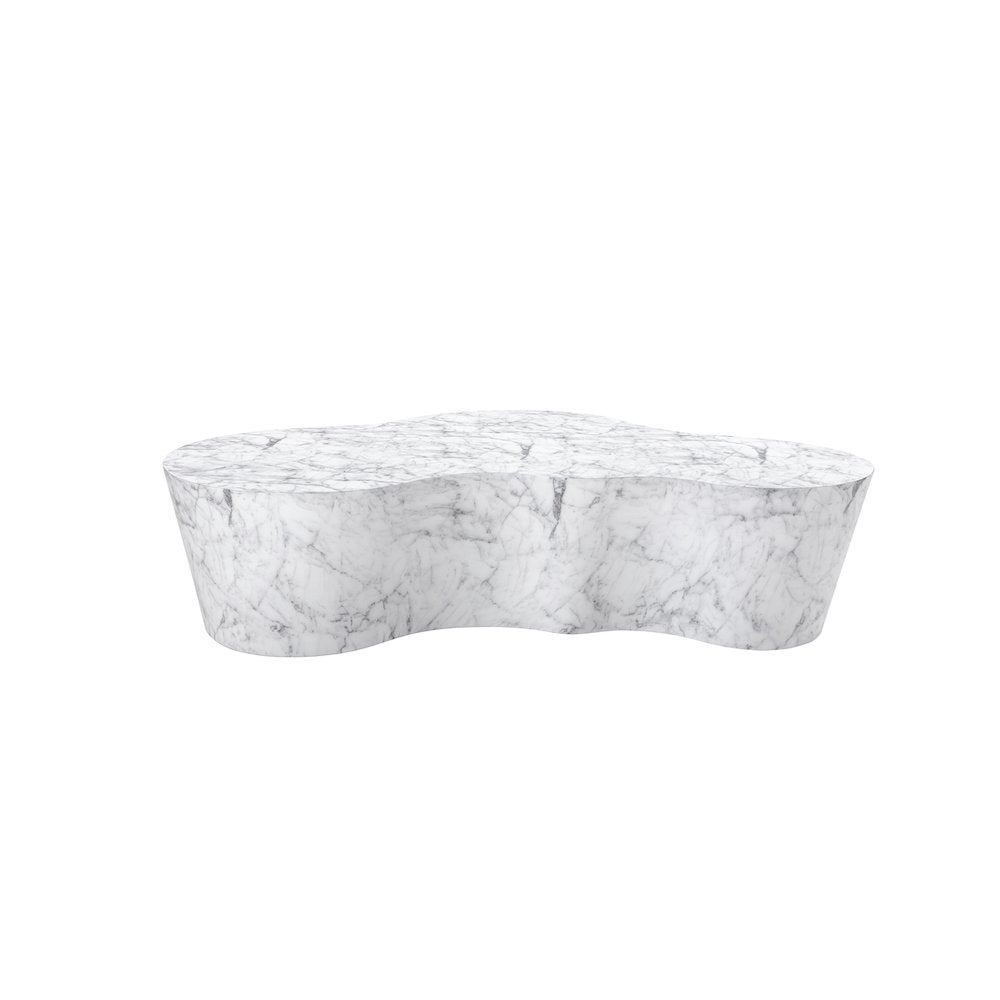 Monza White Marble Finish Concrete Coffee Table