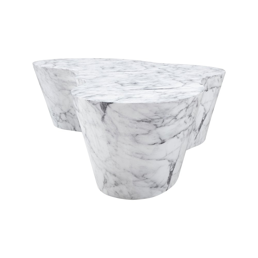 Monza White Marble Finish Concrete Coffee Table