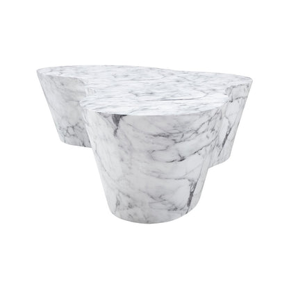Monza White Marble Finish Concrete Coffee Table