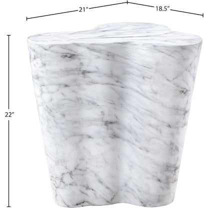 Monza White Marble Finish Concrete End Table