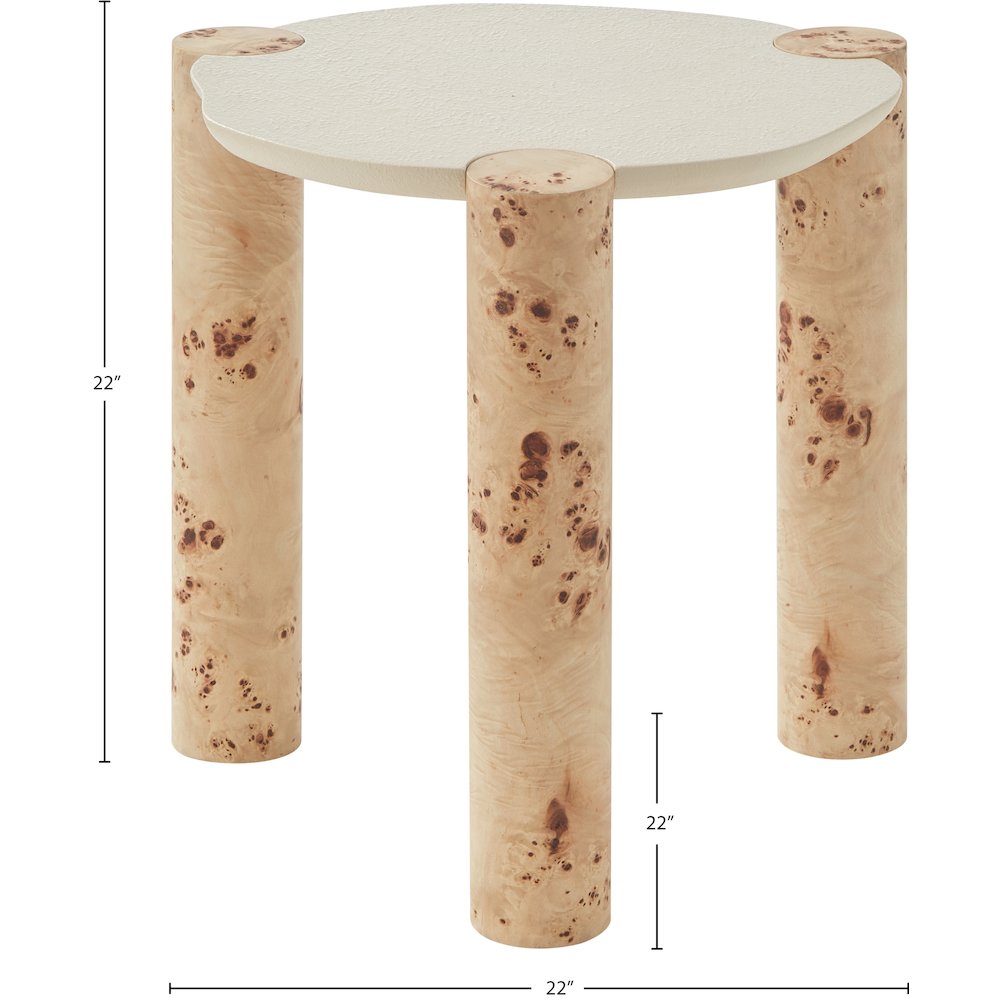 Thor Natural Burl Wood End Table