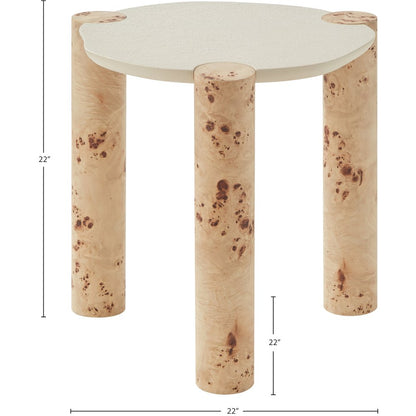 Thor Natural Burl Wood End Table