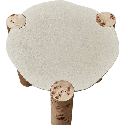Thor Natural Burl Wood End Table