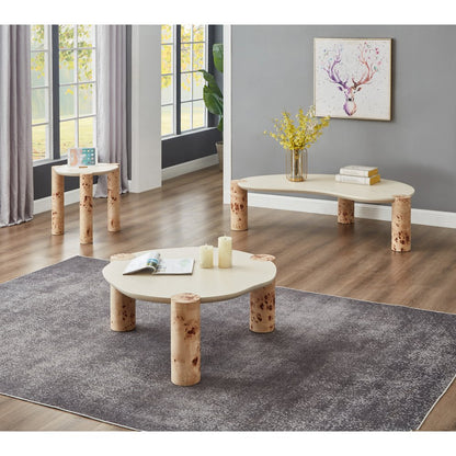 Thor Natural Burl Wood End Table