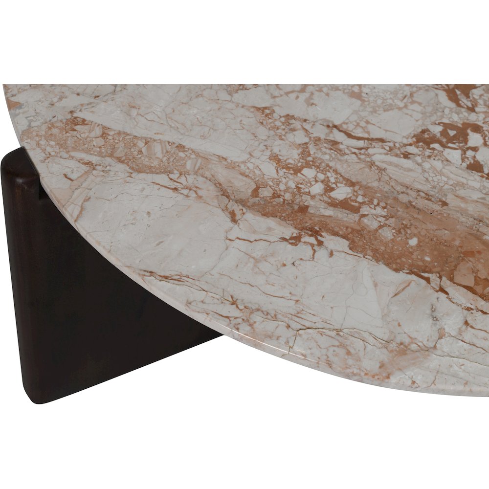 Varenna Cream Marble Top And Acacia Wood Base Coffee Table
