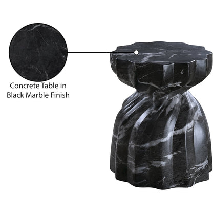 Caserta Black Marble Finish Concrete End Table