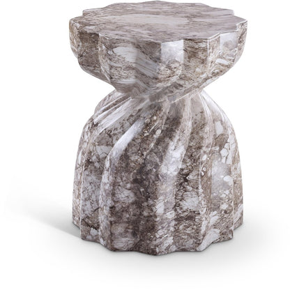 Caserta Brown Marble Finish Concrete End Table