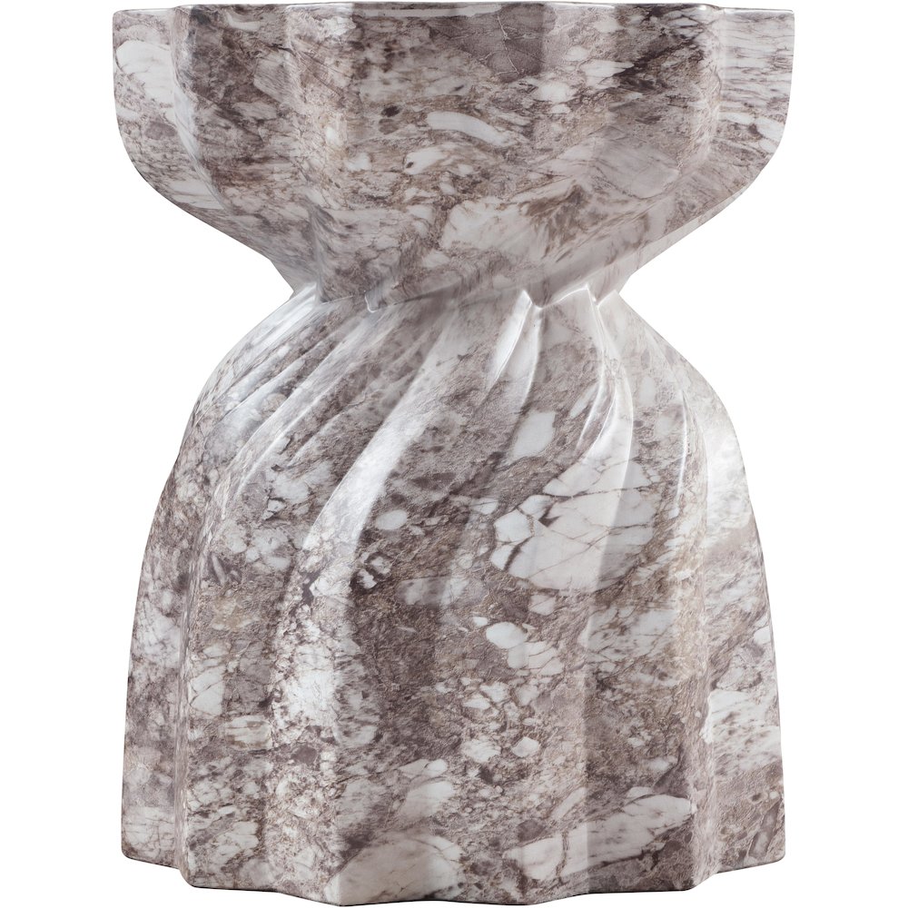 Caserta Brown Marble Finish Concrete End Table
