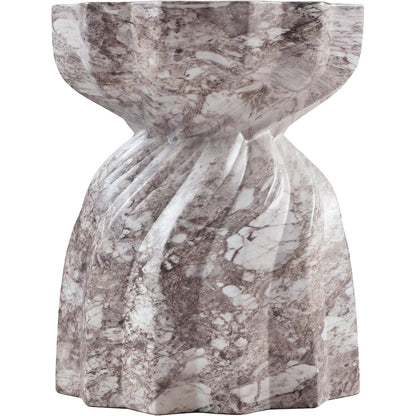 Caserta Brown Marble Finish Concrete End Table