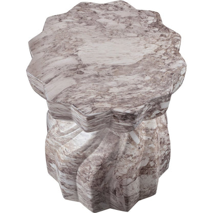 Caserta Brown Marble Finish Concrete End Table