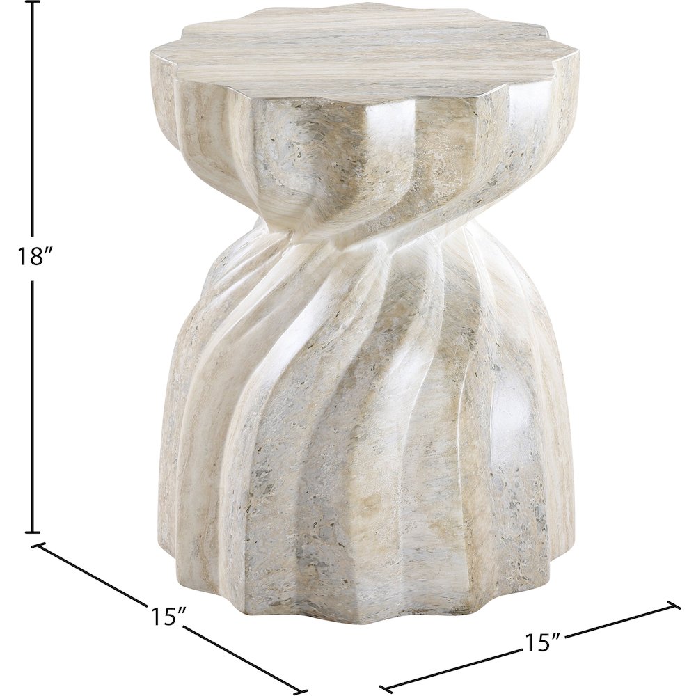 Caserta Travertine Travertine Finish Concrete End Table