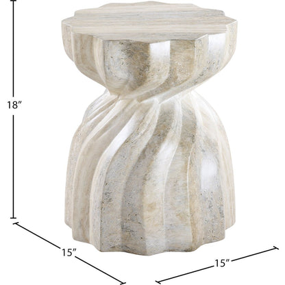 Caserta Travertine Travertine Finish Concrete End Table