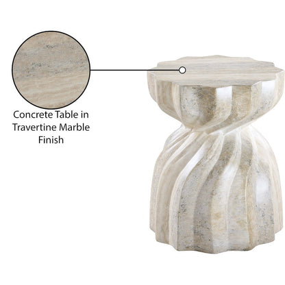 Caserta Travertine Travertine Finish Concrete End Table