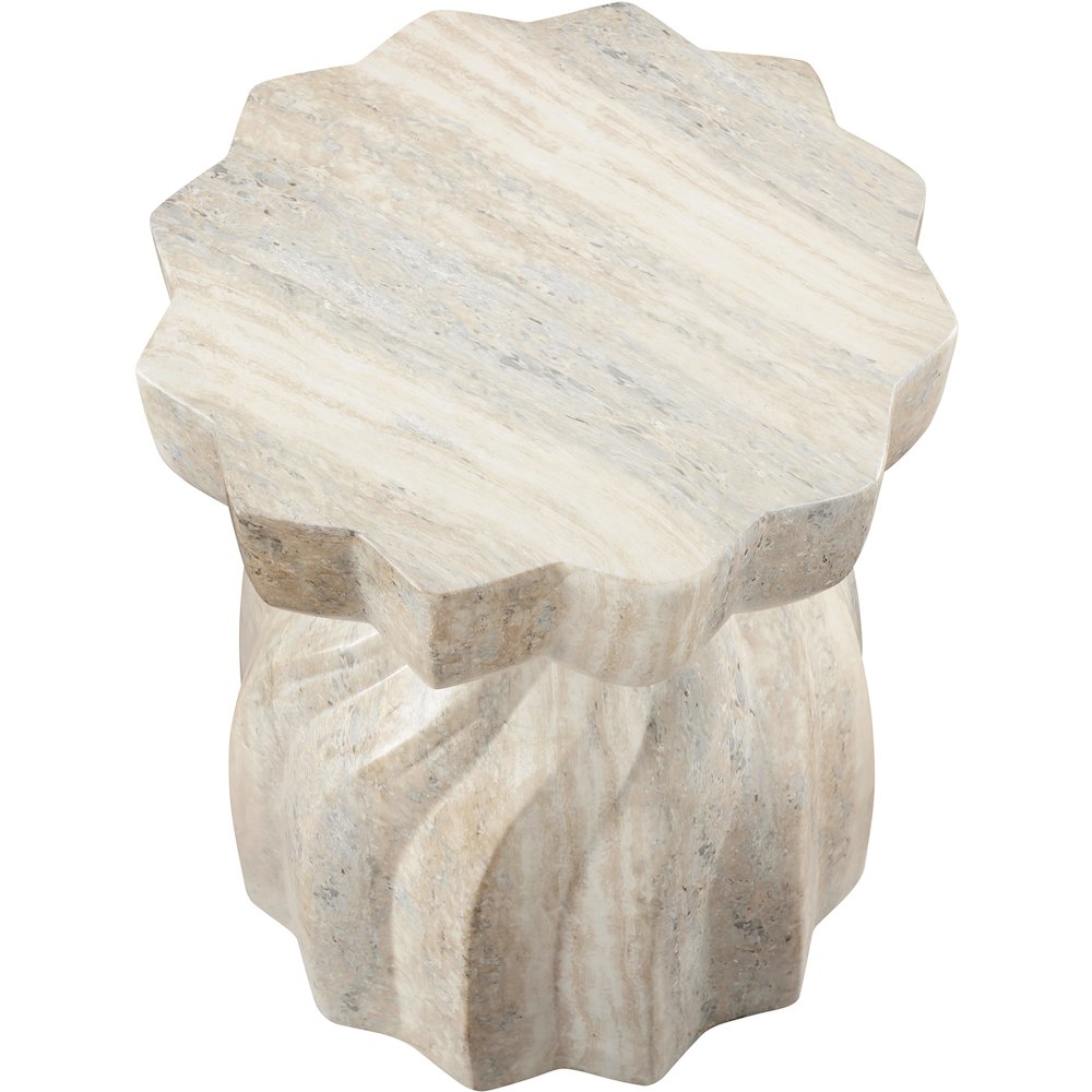Caserta Travertine Travertine Finish Concrete End Table