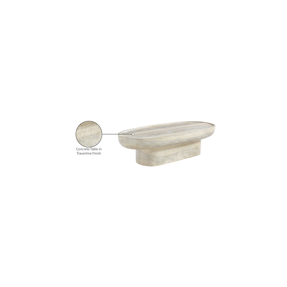 Tivoli Travertine Concrete Indoor/Outdoor Coffee Table