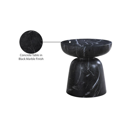 Avellino Black Marble Finish Concrete End Table