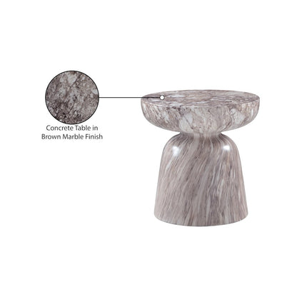 Avellino Brown Marble Finish Concrete End Table