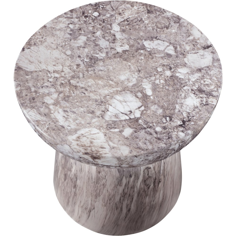 Avellino Brown Marble Finish Concrete End Table