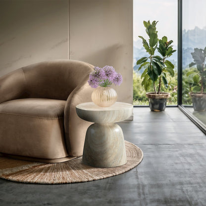 Avellino Travertine Travertine Finish Concrete End Table