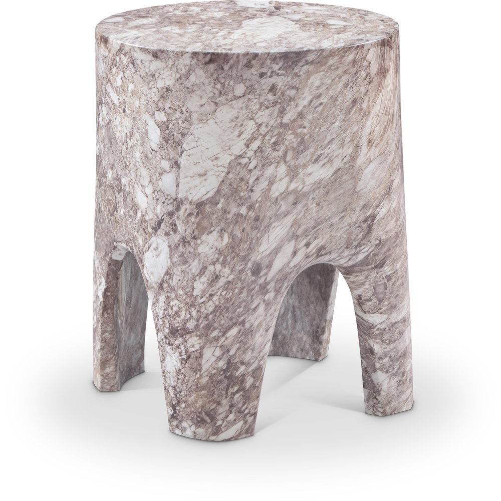 Foligno Brown Marble Finish Concrete End Table