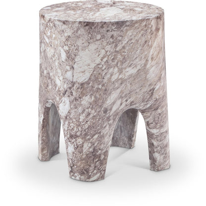 Foligno Brown Marble Finish Concrete End Table