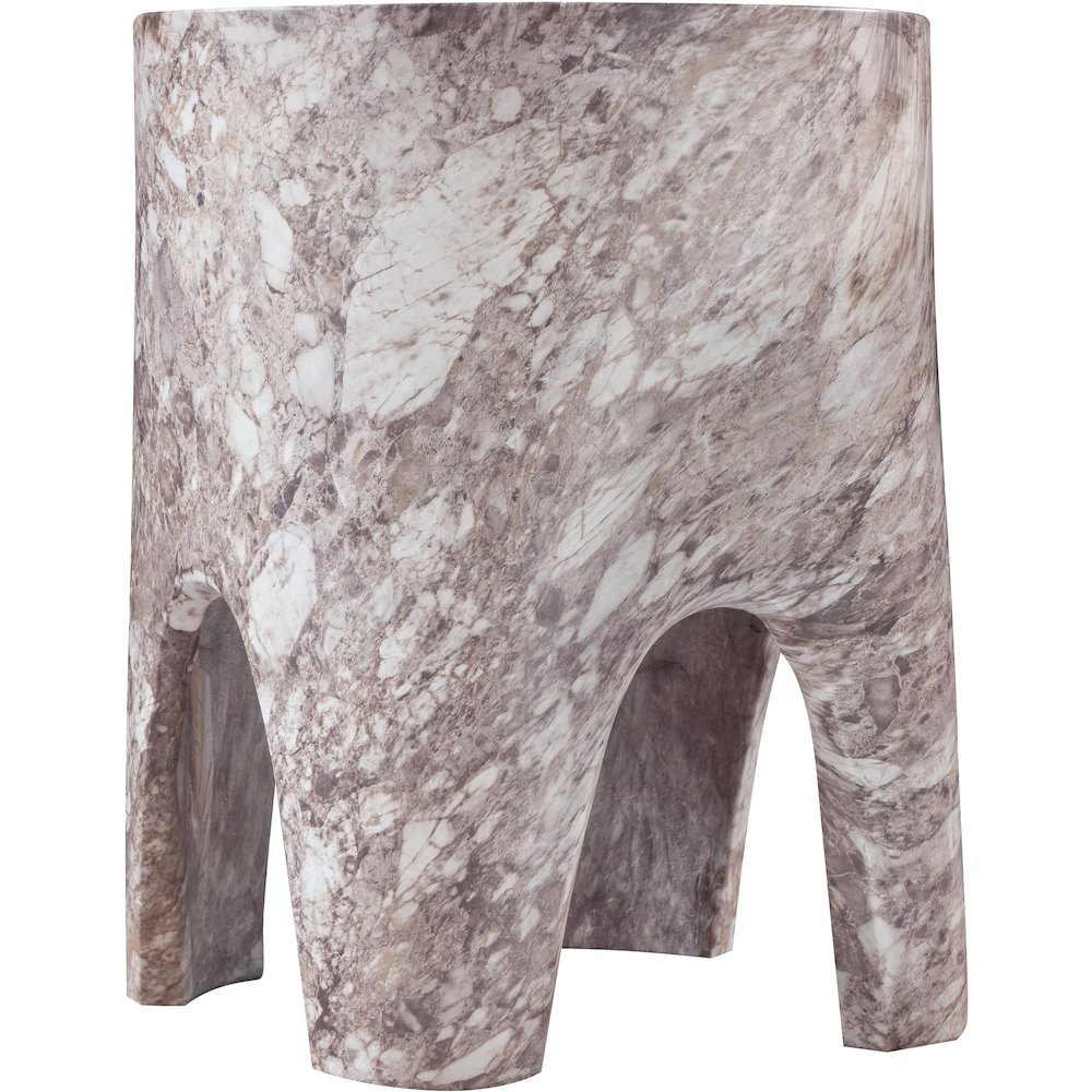 Foligno Brown Marble Finish Concrete End Table
