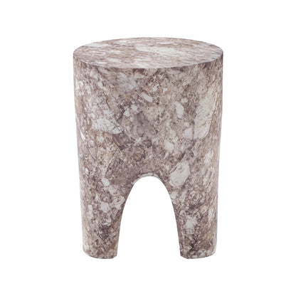 Foligno Brown Marble Finish Concrete End Table