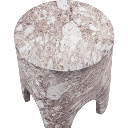 Foligno Brown Marble Finish Concrete End Table
