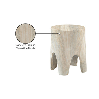 Foligno Travertine Travertine Finish Concrete End Table