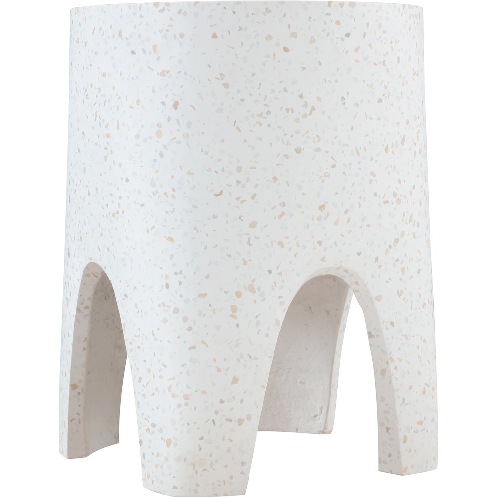 Foligno White Marble Finish Concrete End Table