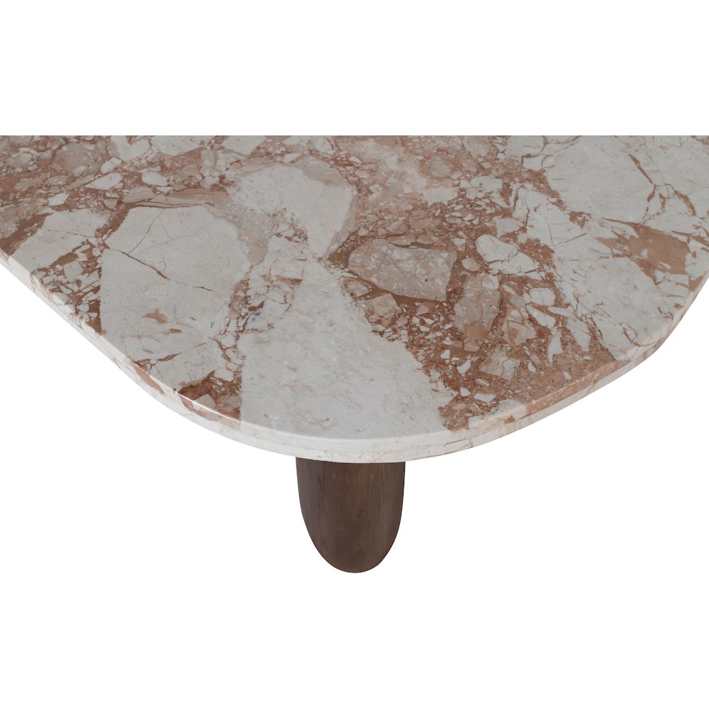 Puglia Cream Marble Top And Oak Wood Base Coffee Table