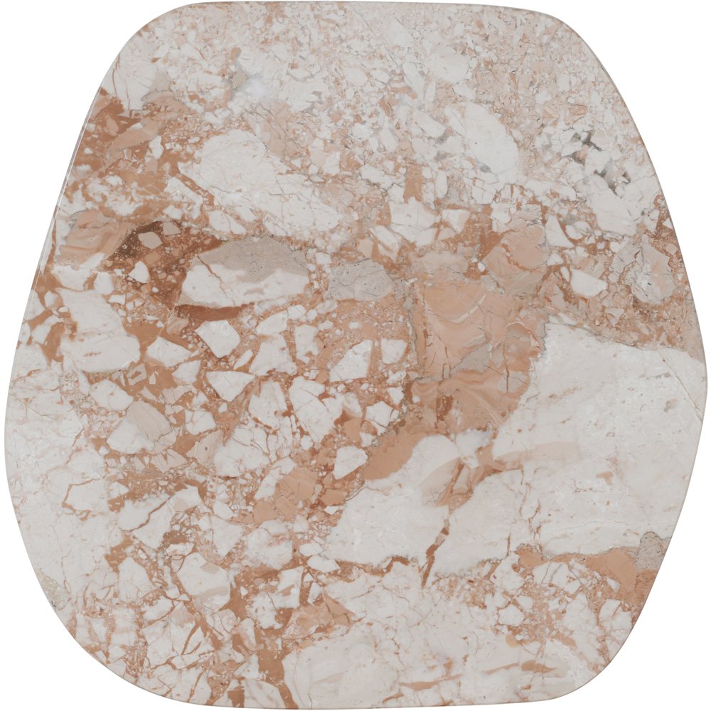 Puglia Cream Marble Top And Oak Wood Base End Table