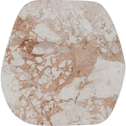 Puglia Cream Marble Top And Oak Wood Base End Table