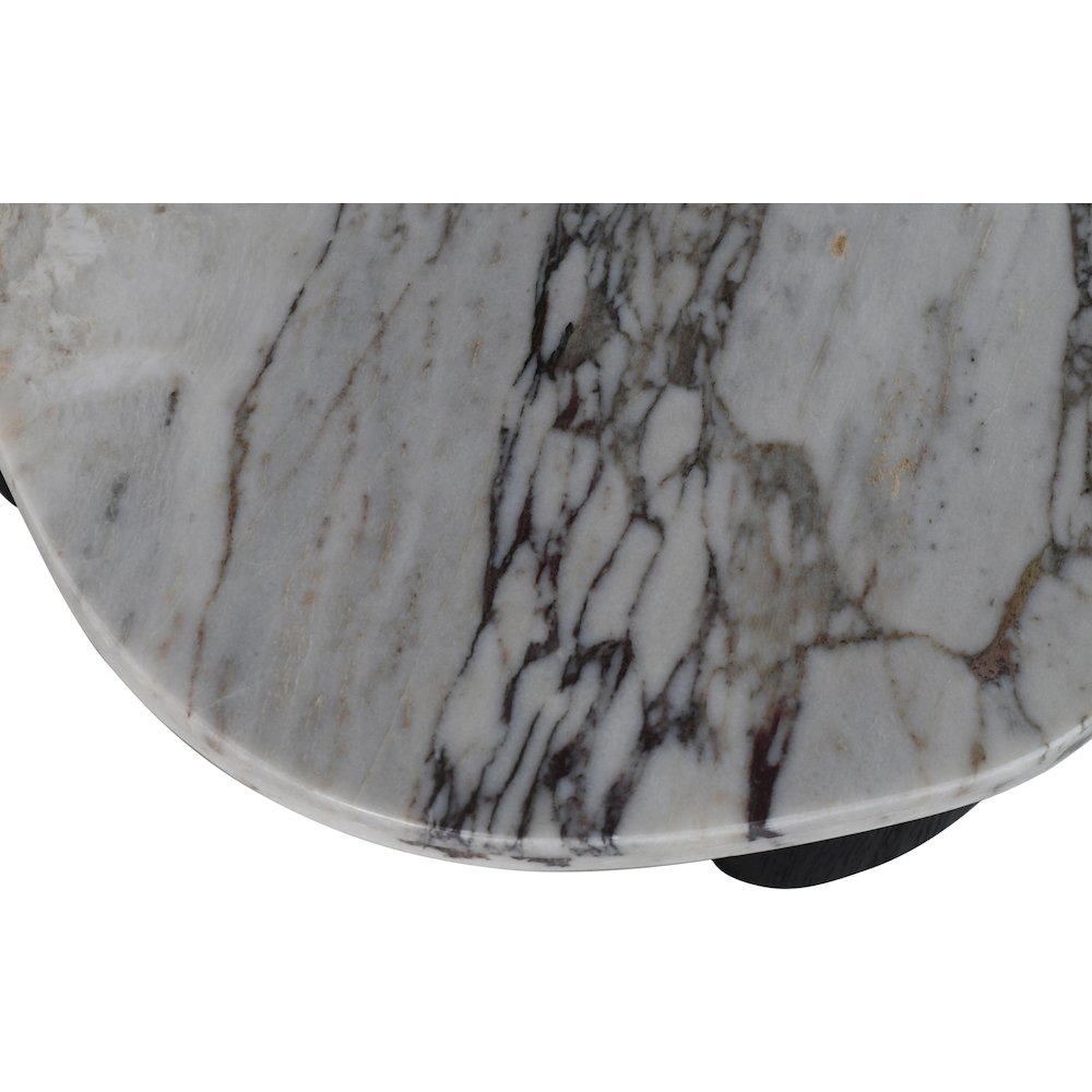 Puglia White Marble Top And Oak Wood Base Coffee Table