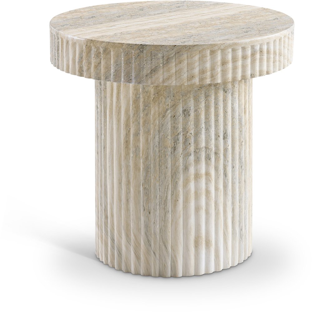Legatto Travertine Travertine Finish Concrete End Table