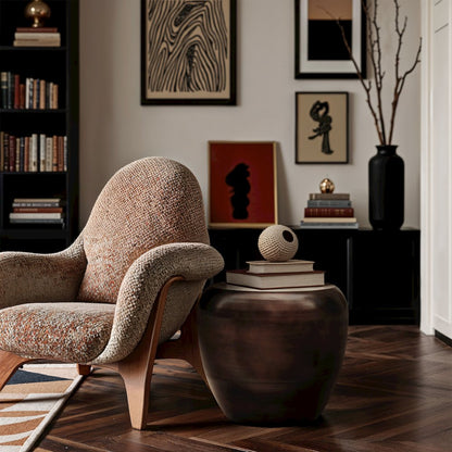 Capsule Brown Aluminum End Table
